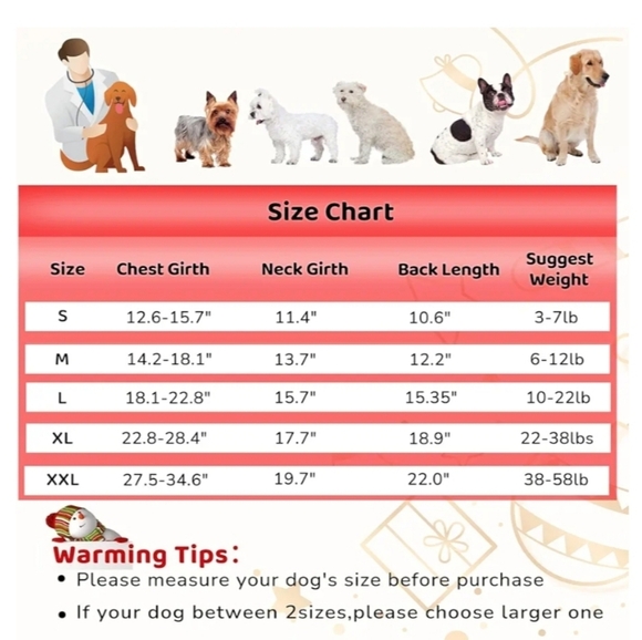 ASENKU Christmas Dog Onesie Pet Pajamas or Recovery Suit Size L - Picture 3 of 9